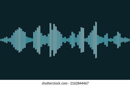 Pantalla azul de ondas de audio de estudio de sonido. Líneas del ecualizador de forma de onda de edición de sonido vectorial.