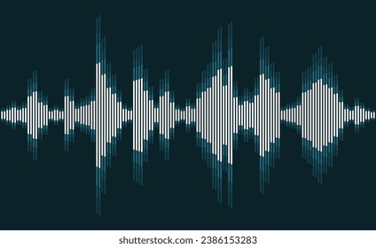 Pantalla de onda de audio de estudio de sonido. Líneas del ecualizador de forma de onda de edición de sonido vectorial.