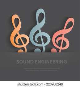 Sound symbol,Blank for your text,clean vector