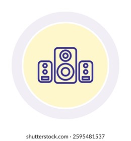 Sound System color circle icon, vector, pixel perfect, illustrator file 