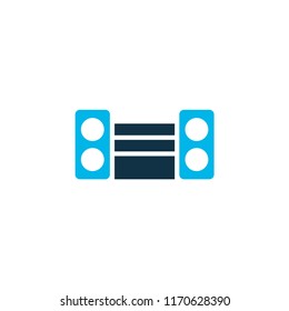 Sound system icon colored symbol. Premium quality isolated amplifier element in trendy style.