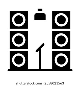 Sound system icon. Concept of music, audio, and entertainment.