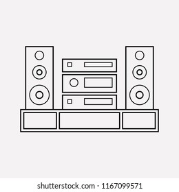 Sound system icon line element. Vector illustration of sound system icon line isolated on clean background for your web mobile app logo design.