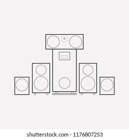 Sound system icon line element. Vector illustration of sound system icon line isolated on clean background for your web mobile app logo design.