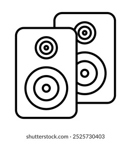 Icono del sistema de sonido en estilo de línea con trazo editable. Icono de música en estilo de línea con trazo editable