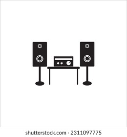 sound system icon logo vector design