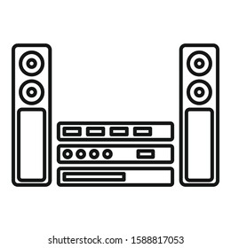 Sound system icon. Outline sound system vector icon for web design isolated on white background