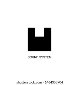 sound system icon vector black design