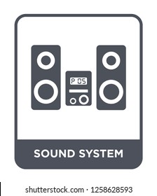 sound system icon vector on white background, sound system trendy filled icons from Music and media collection, sound system simple element illustration