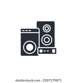 sound system icon. vector.Editable stroke.linear style sign for use web design,logo.Symbol illustration.