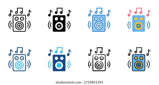 Los íconos del sistema de sonido establecen una colección de estilo múltiple. Trazo editable 
