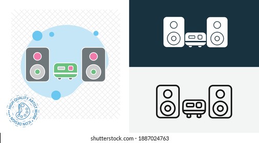 sound system isolated vector icon. Appliances design element