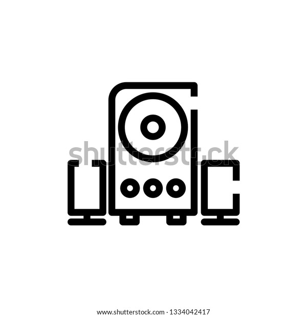 Sound System Line Art Stock Vector (Royalty Free) 1334042417 | Shutterstock