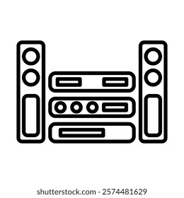 Sound system line icon deisgn