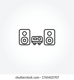 sound system line icon. music Center line icon