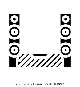 sound system living room glyph icon vector. sound system living room sign. isolated symbol illustration