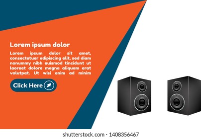 sound system and modern web banner.