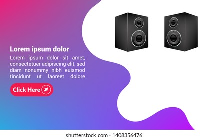 sound system and modern web banner.
