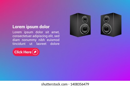 sound system and modern web banner.