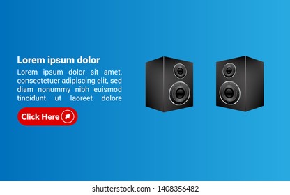 sound system and modern web banner.