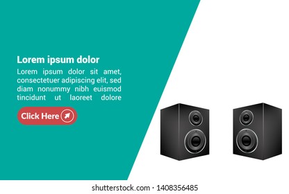 sound system and modern web banner.