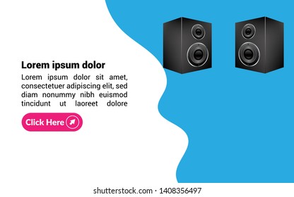 sound system and modern web banner.