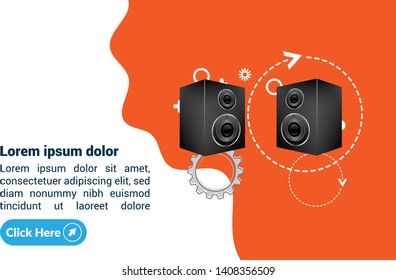 sound system and modern web banner.