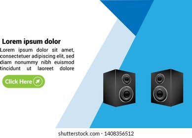 sound system and modern web banner.