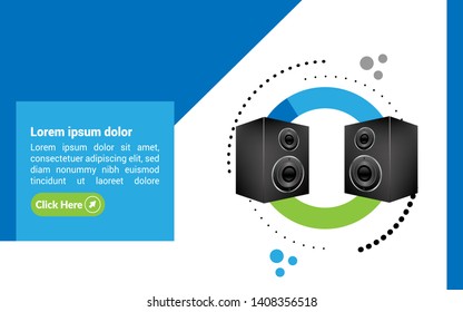 sound system and modern web banner.