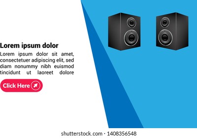 sound system and modern web banner.