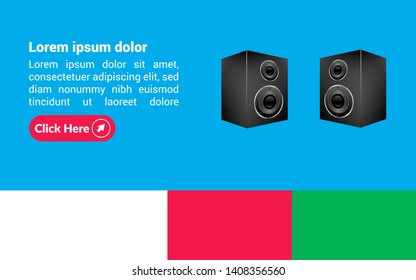 sound system and modern web banner.