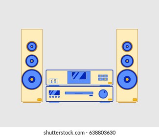 Sound System, music center, vector illustration