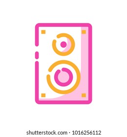 sound system outline orange violet icon