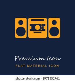 Sound System premium material ui ux isolated vector icon in navy blue and orange colors