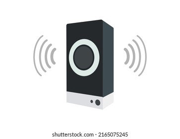 Sound system. Simple flat illustration in perspective view.
