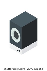 Sound system. Simple flat illustration in isometric view.