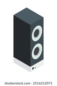 Sound system. Simple flat illustration in isometric view.
