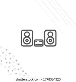 sound system. stereo speakers isolated line icon for web and mobile