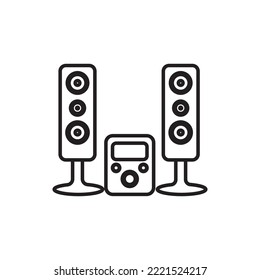 diseño del logotipo de la ilustración del vector del sistema de sonido