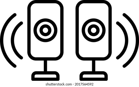 Diseño de iconos de línea del vector del sistema de sonido
