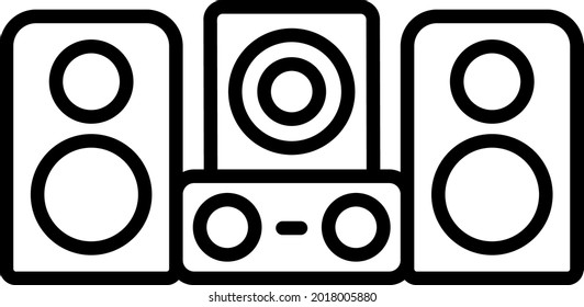 Sound System Vector Line Icon Design
