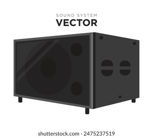 Sound system vector set. PA audio system, line array speakers illustration