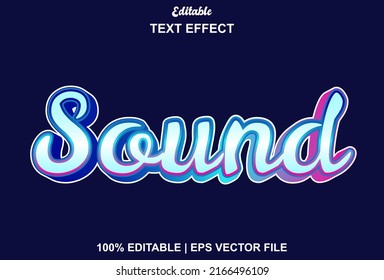 Sound Text Effect In Blue Modern Style Editable.