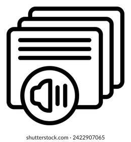 Sound transcription icon outline vector. Ai assistant. Audio document