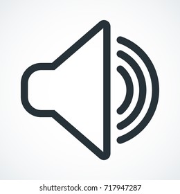 Sound vector black icon. Audio sign flat vector illustration. Volume symbol isolated on white background.