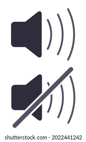sound vector design - sound on off - sound icon - sound on off button.