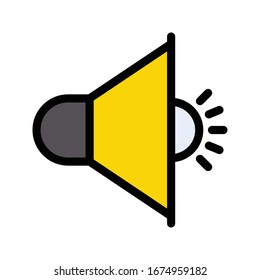sound vector flat color icon 