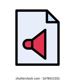 sound vector flat color icon 