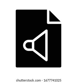 sound vector glyph flat icon 