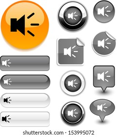 Iconos grises vectoriales de sonido.